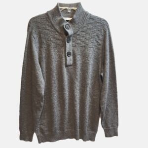Criquet gray baby Alpaca blend long sleeve stand collar with buttons pullover